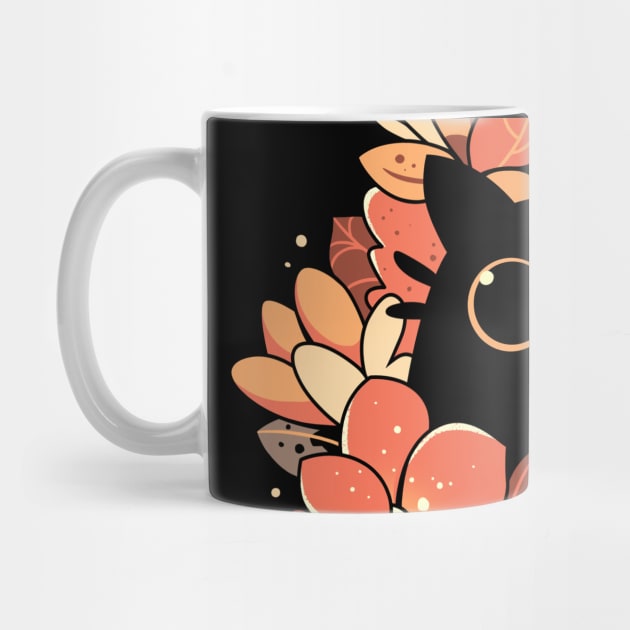 Feline Spy - cute floral black cat by Snouleaf